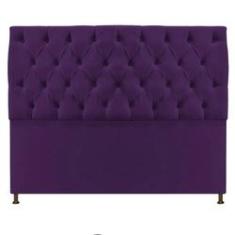 Imagem de Cabeceira Sofia 140 cm Casal Suede Roxo - ADJ Decor