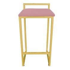 Imagem de Banqueta Alta Lavínia Suede Base  Rose
