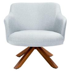 Imagem de Kit 2 Poltronas Decorativas Giratórias Base Giromad Madeira Jade C-315 Linho  - Domi
