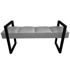 Imagem de Recamier King Cinza Base De Metal Preto Sensations Módena - Rbl