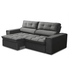 Imagem de Sofá Retrátil Reclinável 3 Lugares 220Cm Blanches F05 Veludo Grafite