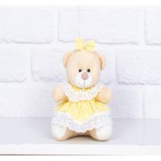 Imagem de PELUCIA URSO TEDDE 12cm - VESTIDO BABY POÁ AMARELO - CKD CONFECÇÕES, P