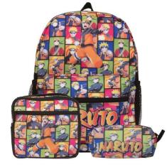 Imagem de Bolsa Escolar Masculina Naruto Uzumaki Tam G Costa Reforçada - TOYS 2U