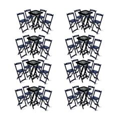 Imagem de Kit 8 Conjuntos De Mesa Bistrô Dobrável Jack Daniel's Com 4 Banquetas De Madeira Preta