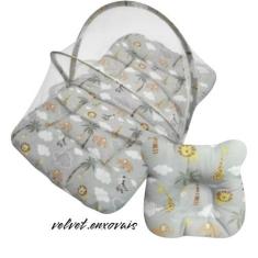 Imagem de Berço Portátil Com Mosquiteiro Personalizado Para Bebê Menina e Menino