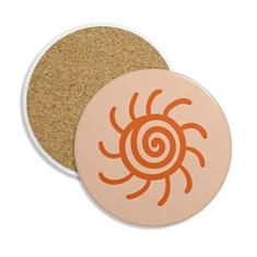 Imagem de Sun Sunshine Pintura à mão laranja copo copo copo proteção mesa pedra absorvente