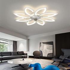 Imagem de Ventilador de teto regulável Lâmpada de teto com ventilador LED com iluminação e ventilador de controle remoto Lâmpada de teto criativa Lâmpada pendente moderna com luz de ventilador para sa