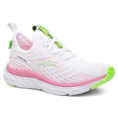 Imagem de Tênis Feminino Corrida Advanced PRO Run Ultra Leve Caminhada Academia Cor:Branco-Rosa;Genero:Feminino;Tamanho:36