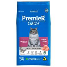 Imagem de Ração Seca Premier Pet Ambientes Internos Frango 7 a 11 Anos para Gatos Castrados- 7,5 Kg