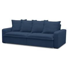 Imagem de Sofá Retrátil Reclinável 3 Lugares 235cm Roma F05 Veludo Azul - Mpozenato