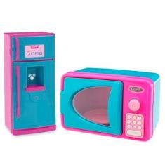 Imagem de Kit Mini Brinquedo Cozinha Geladeira E Microondas