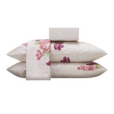 Imagem de Jogo De Lençol Elástico Casal Padrão Cama Box 4 Peças Sultan Perla