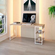 Imagem de Escrivaninha com Estante Studio Carvalho e Branca 150x75 cm