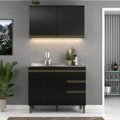 Imagem de Cozinha Modulada Cecília 2 Peças 4 Portas 3 Gavetas 120cm J Carvalho