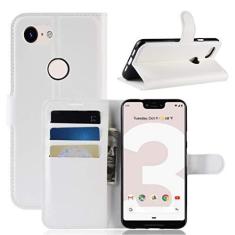 Imagem de Capa para Google Pixel 3 Lite XL, capa carteira flip de couro PU premium com compartimento para cartão, suporte e fecho magnético [capa interior à prova de choque de TPU] Compatível com Google Pixel 3