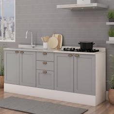 Imagem de Cozinha Compacta 2 Peças Com Tampo Impermeável Para Cooktop 100% Mdf C