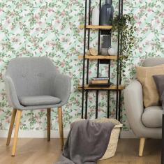 Imagem de Papel De Parede Adesivo Listrado E Floral N06030 Rl 0,58X3M