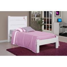 Imagem de Cama de Solteiro Lara de Madeira Maciça Pinus