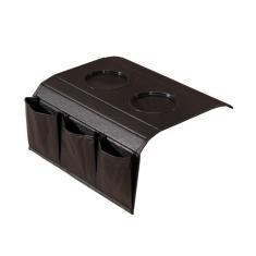 Imagem de Bandeja Esteira Para Braço De Sofá De Couro Preto