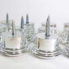 Imagem de Pé Para Sofá 3,5 Preto Redondo Kit 6 unidades