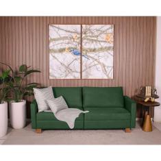 Imagem de Sofá 3 Lugares 1,40m Fixo Veludo Plaza Verde - Straub Web