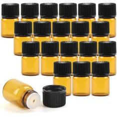 Imagem de Kit 10 Mini Garrafas Vidro Âmbar Gotejador Oleo Perfume 3Ml - Puro E E