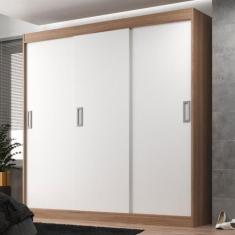 Imagem de Guarda-Roupa Solteiro Lisboa 3 Portas 2 Gavetas Demolição/Branco - Evi