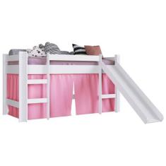 Imagem de Cama Infantil com Escorregador e Cabaninha Bb1000 Branco/Rosa - Comple