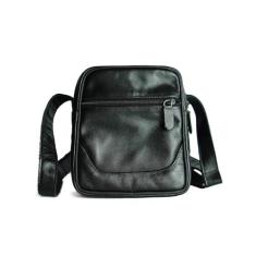 Imagem de Shoulder Bag bolsa Transversal 100% Couro Bovino Legítimo 05 Unissex Bolsa Nécessaire Transversal (Preta)