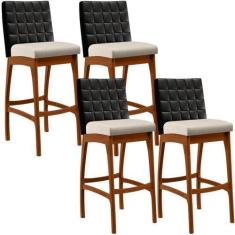 Imagem de Kit 04 Banquetas Altas Cozinha Sala De Jantar Fixa Mila B04 Corano Pre