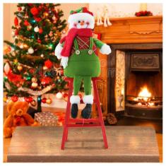 Imagem de Boneco De Neve Natal Em Tecido Escada 51cm