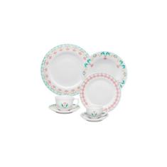 Imagem de Aparelho de Jantar Redondo de Porcelana 42 peças - Flamingo Duquesa Oxford Porcelanas