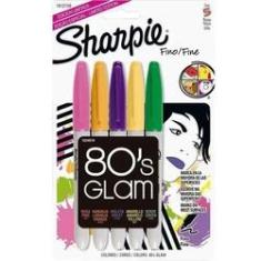 Imagem de Marcador Permanente Sharpie Ponta Fina 80'S Glam 5 Cores