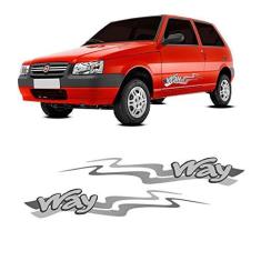 Kit Emblema Fiat Uno Mille Smart Resinado Modelo Original