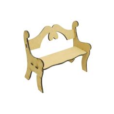 Imagem de Miniatura Banco Classico Para Bonecas e Decoração 20x10x16 Mdf Madeira