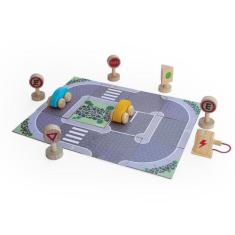 Imagem de Brinquedo Educativo Estrada - Carrinhos De Madeira E Placas - Lume