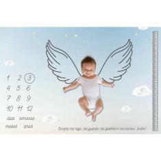 Imagem de Lençol Cenário para Foto Mêsversário Anjinho - Minha Estrelinha