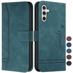 Imagem de COTDINFOR Capa para Samsung Galaxy S24 FE, Galaxy S24 FE, capa carteira com suporte para cartão, capa flip de couro com suporte, carteira magnética à prova de choque para Samsung Galaxy S24 FE Smile
