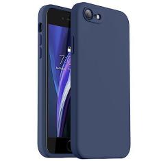 Imagem de Vooii Capa para iPhone SE 2022/3rd/2020, capa para iPhone 8/7, silicone líquido atualizado com [bordas planas] [proteção da câmera] [forro de microfibra macio antiarranhões] para iPhone SE - azul