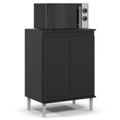 Imagem de Balcão de Cozinha com Tampo 2 Portas 61cm Italy Preto - EJ Móveis - EJ