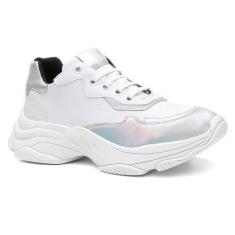 Imagem de Tênis Chunky Feminino Sneaker Plataforma Form's, Branco, 38, Feminino