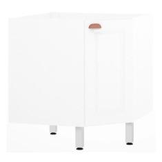 Imagem de Balcão de Cozinha sem Tampo Canto Diagonal 1 Porta Cristal Luciane Móv