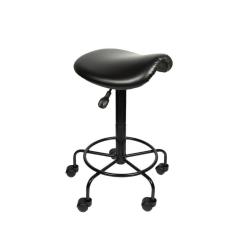 Imagem de Cadeira Sela Alto preta Estética Giratória maca courvin sem encosto altura maxima 79cm