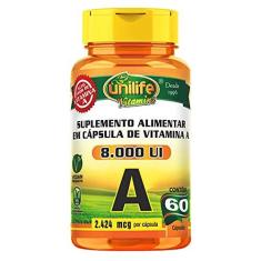 Imagem de Vitamina A 8000 UI - 60 Cápsulas - Unilife