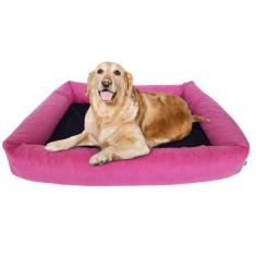 Imagem de Cama Para Cachorro Grande 100x87 Cm + CAPA EXTRA - ESCOLHA A COR - 100% Lavável e Resistente - Pet Querido (Rosa + Preto)