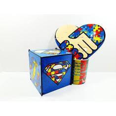 Imagem de Kit Presente Quebra-cabeça coração Colorido para Autistas - Coleção TEA e Amor