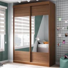 Imagem de Guarda-roupas Infantil 2 Portas com Espelho Samambaia Teen Cabecasa Madeiramadeira Freijó