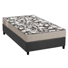 Imagem de Conjunto Box Solteiro: Colchão Espuma Ortobom D26 Physical Ultra Resistente + Base CRC Suede Gray (88x188)