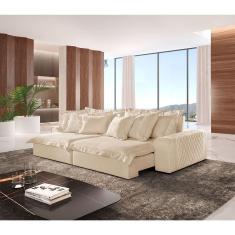 Imagem de Sofá Luz Linho 02 Módulos De 90cm B25cm Meu Sofá Online A294 Linho Creme