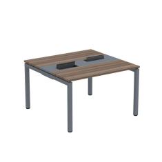 Imagem de Mesa Plataforma Dupla com Pé de Aço para Coworking 120x120 Pdc12/12/2p Walnut/Grafito